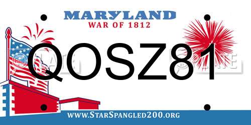 QOSZ81 Maryland License Plate