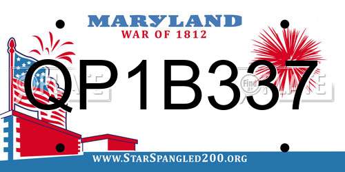 QP1B337 Maryland License Plate