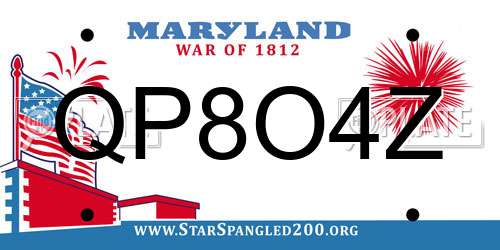QP8O4Z Maryland License Plate