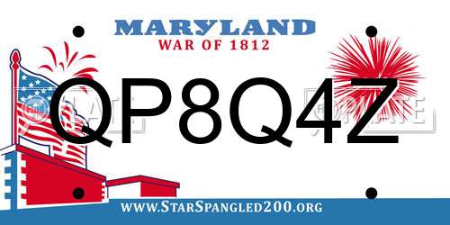 QP8Q4Z Maryland License Plate