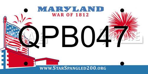 QPB047 Maryland License Plate