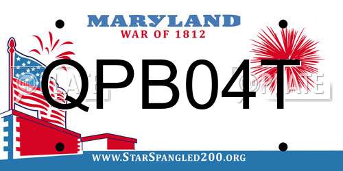 QPB04T Maryland License Plate