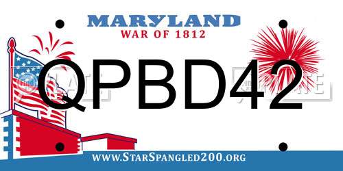 QPBD42 Maryland License Plate