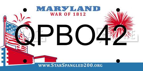 QPBO42 Maryland License Plate