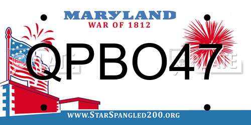 QPBO47 Maryland License Plate