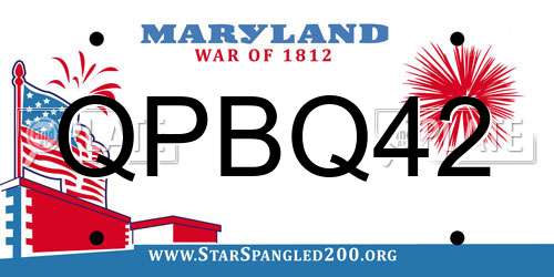 QPBQ42 Maryland License Plate