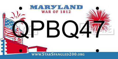 QPBQ47 Maryland License Plate