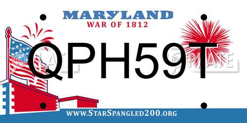 QPH59T Maryland License Plate