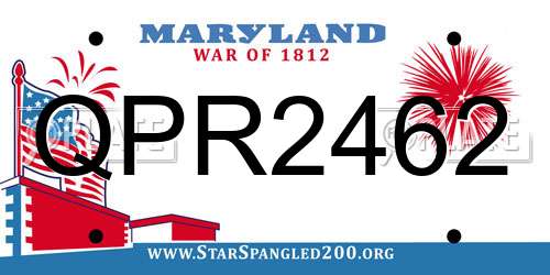 QPR2462 Maryland License Plate