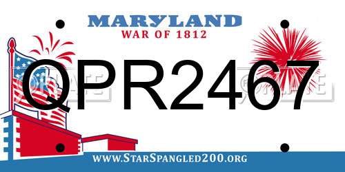 QPR2467 Maryland License Plate