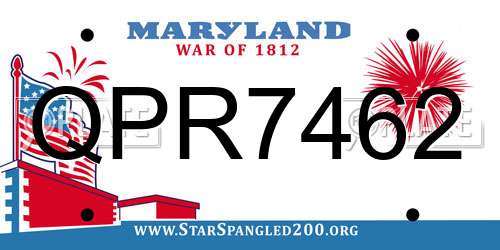 QPR7462 Maryland License Plate