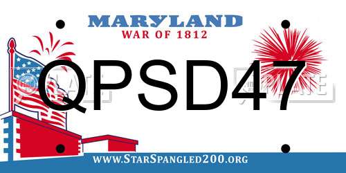 QPSD47 Maryland License Plate