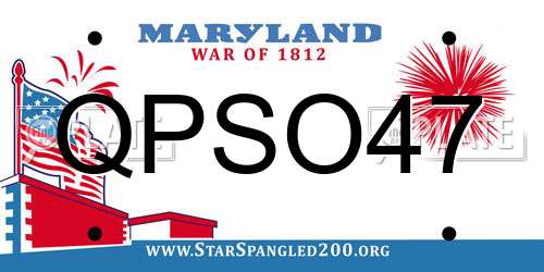 QPSO47 Maryland License Plate