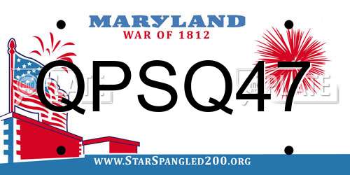QPSQ47 Maryland License Plate