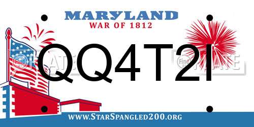 QQ4T2I Maryland License Plate