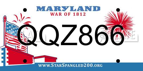 QQZ866 Maryland License Plate