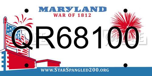 QR68100 Maryland License Plate