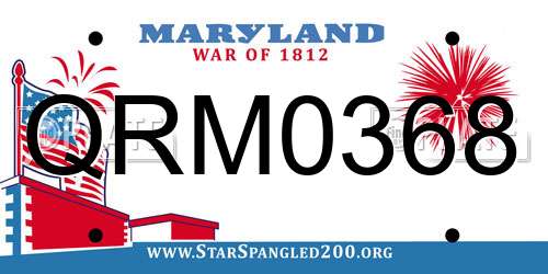 QRM0368 Maryland License Plate