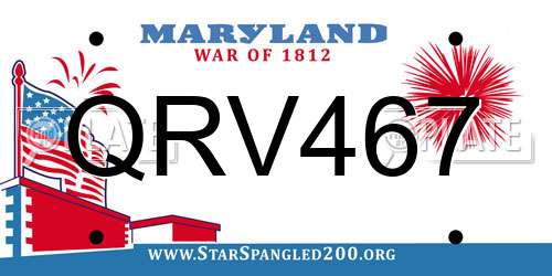 QRV467 Maryland License Plate