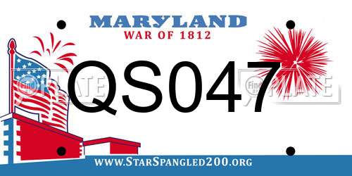 QS047 Maryland License Plate