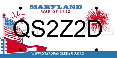 QS2Z2D Maryland License Plate
