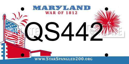 QS442 Maryland License Plate