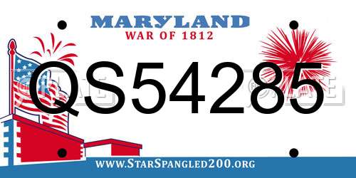 QS54285 Maryland License Plate