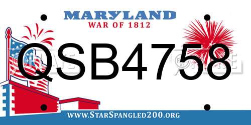 QSB4758 Maryland License Plate