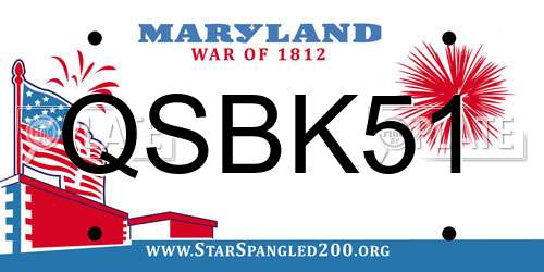 QSBK51 Maryland License Plate