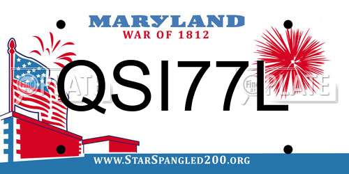 QSI77L Maryland License Plate