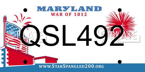 QSL492 Maryland License Plate