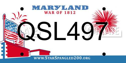QSL497 Maryland License Plate