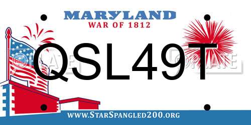 QSL49T Maryland License Plate