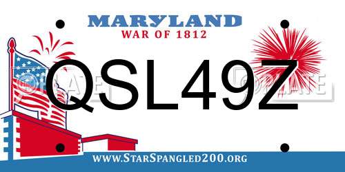 QSL49Z Maryland License Plate