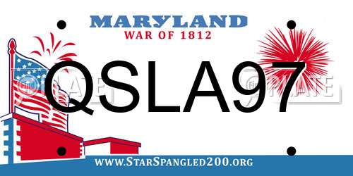 QSLA97 Maryland License Plate
