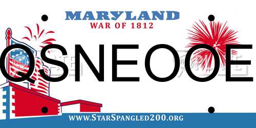 QSNEOOE Maryland License Plate