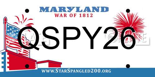 QSPY26 Maryland License Plate