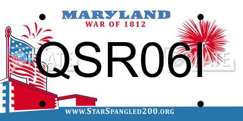 QSR06I Maryland License Plate