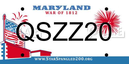 QSZZ20 Maryland License Plate