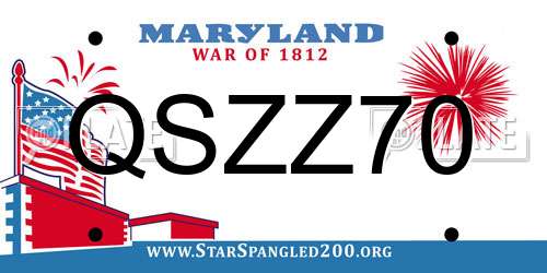 QSZZ70 Maryland License Plate