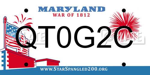 QT0G2C Maryland License Plate