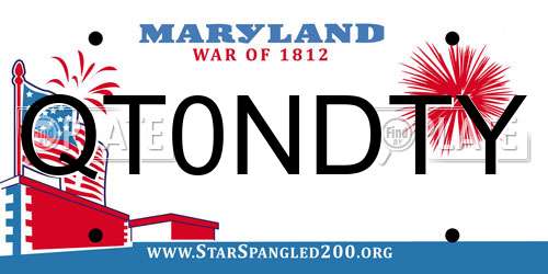 QT0NDTY Maryland License Plate