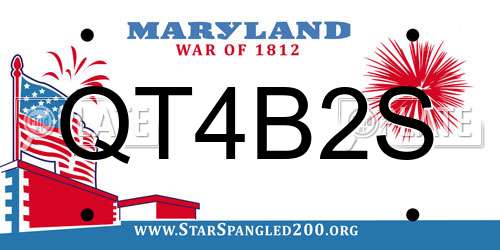 QT4B2S Maryland License Plate