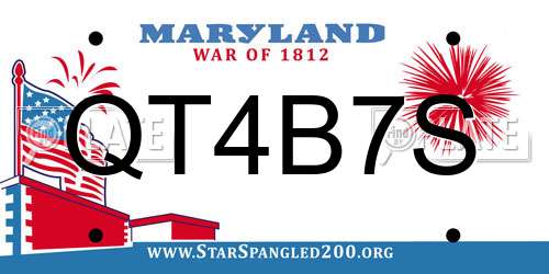 QT4B7S Maryland License Plate