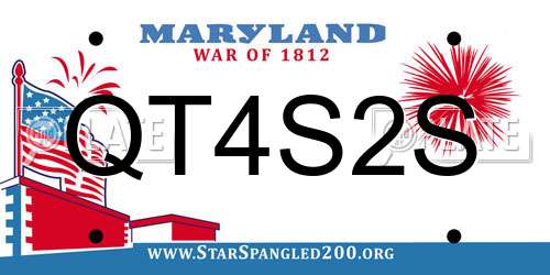 QT4S2S Maryland License Plate