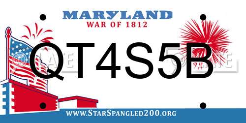 QT4S5B Maryland License Plate