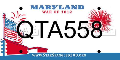 QTA558 Maryland License Plate