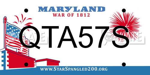 QTA57S Maryland License Plate