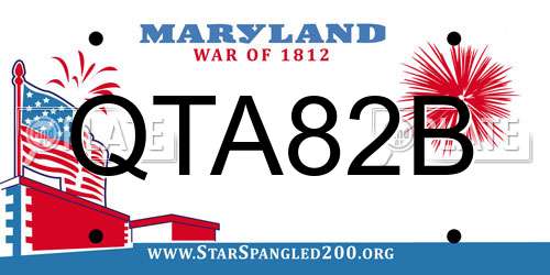 QTA82B Maryland License Plate