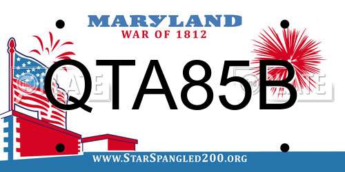 QTA85B Maryland License Plate